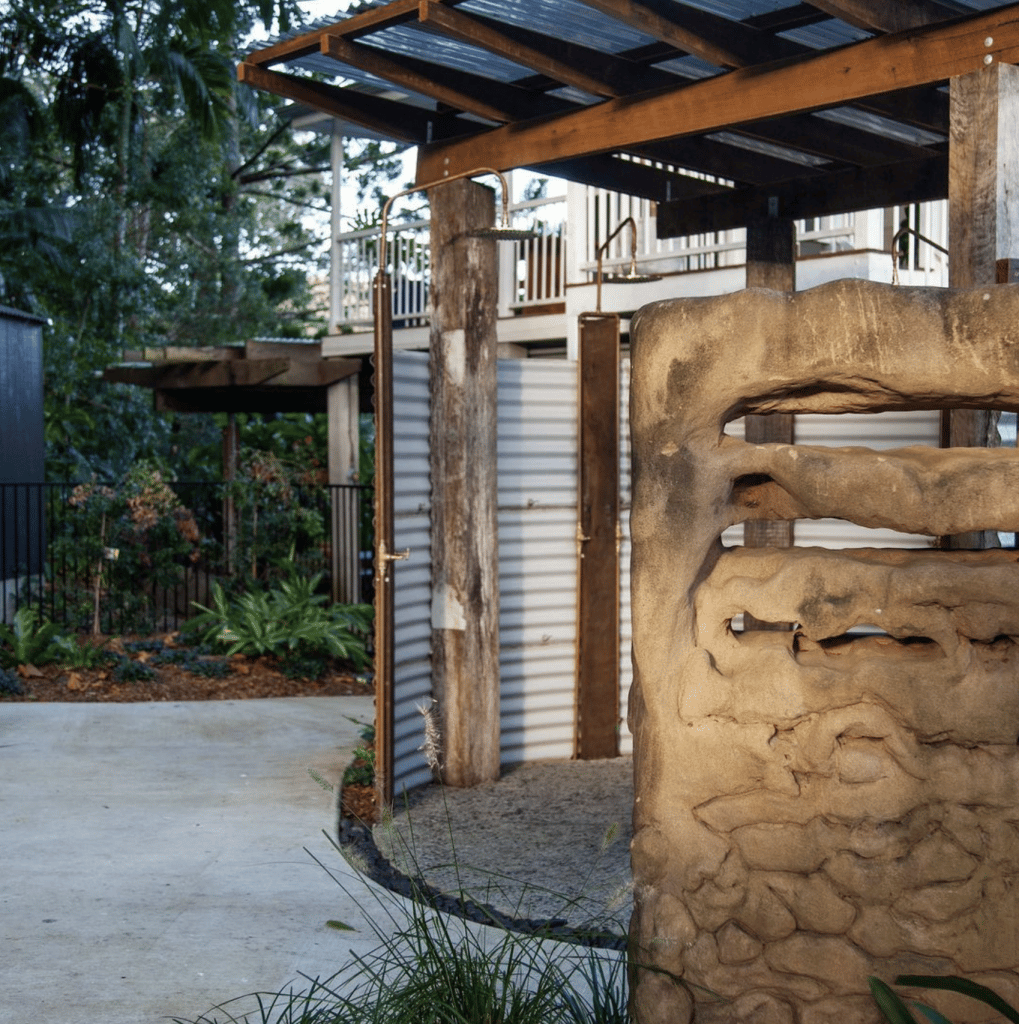 Shower outdoors at the Bathhouse at Ground
